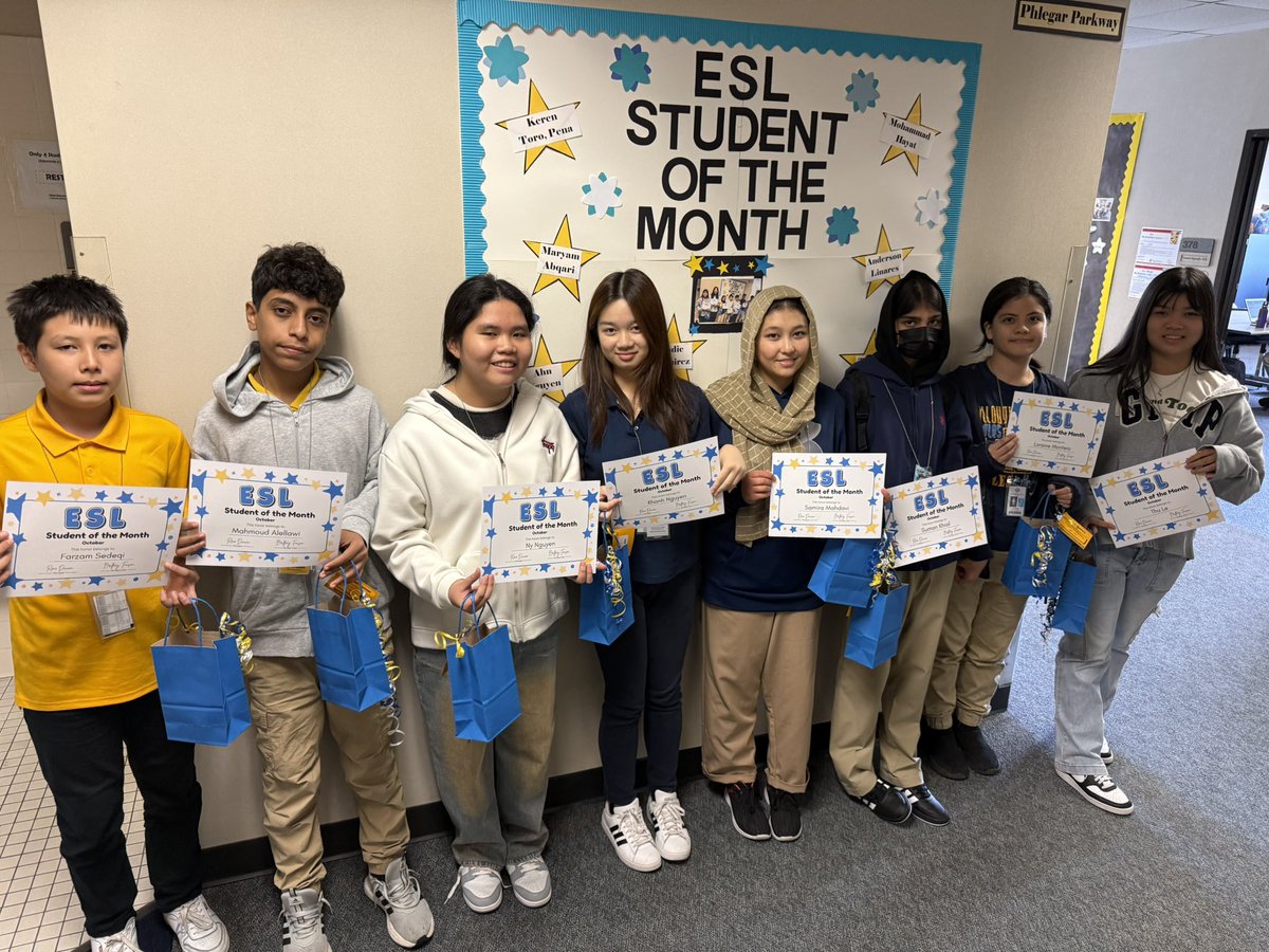 Killough_ESL's tweet photo. 🌟 Congratulations to our ESL Students of the Month! 🌟 Your hard work, growth, and positive attitudes shine bright every day. Keep soaring, Eagles! 🦅✨ @KilloughEagles  @Alief_SLE https://t.co/tniqrPlUz0