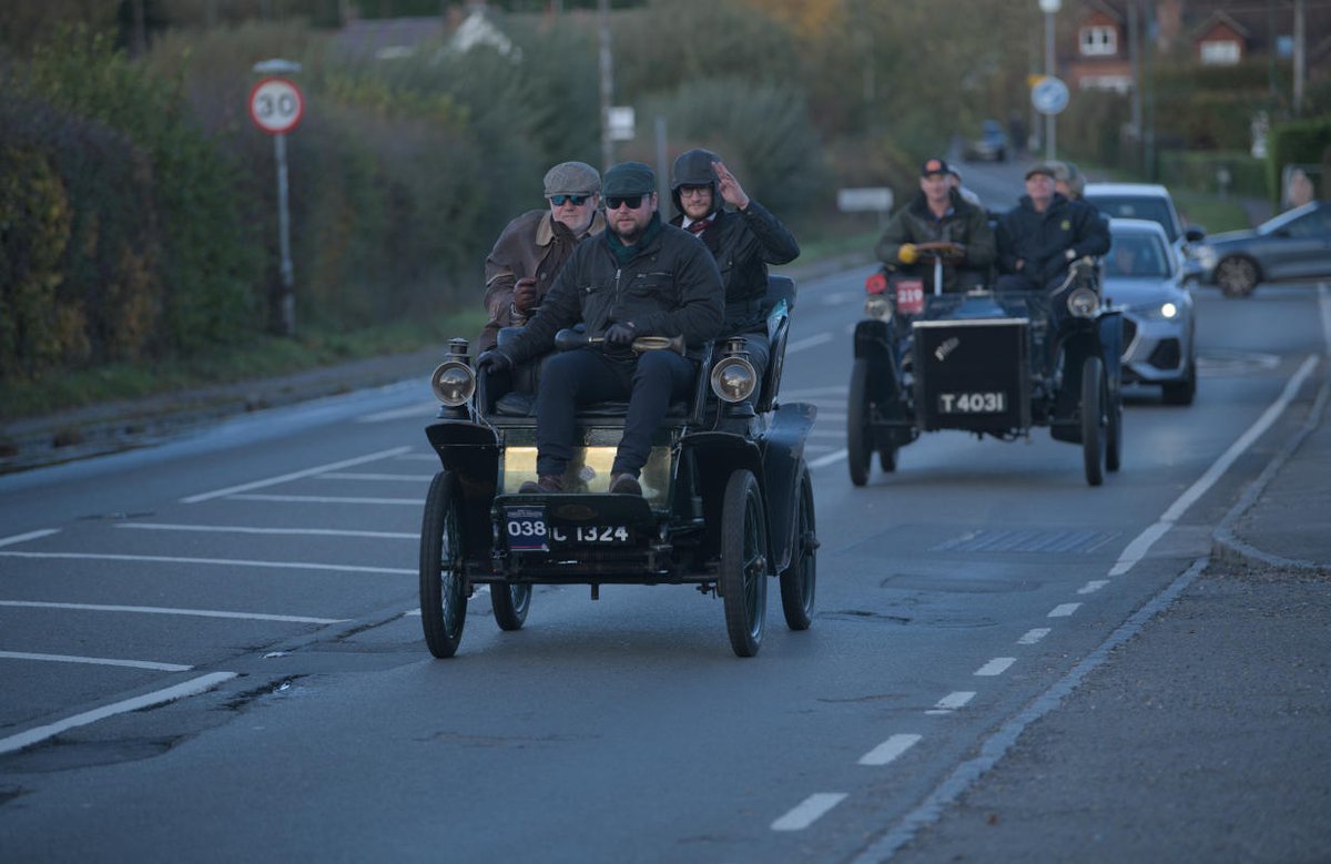<a href="/AndyRT/">Andy Rhind-Tutt</a> 2025 London To Brighton Veteran Car Run:
Car entry 038, Reg WC1234.
- Photo 1 is Start / Constitution Hill. Darker than usual because of the rain.
- Photo 2 in #Hassocks, you caught the sun being blocked by passing clouds so it doesn't look nice and shiny.

#VeteranCarRun #LBVCR