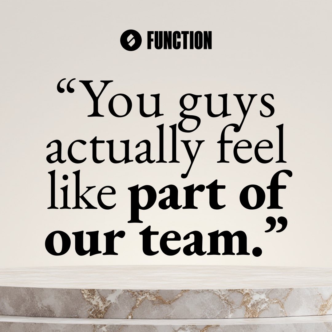 onefunctioncom's tweet image. One of the best compliments we get from founders?

“You guys actually feel like part of our team.”

That’s not an accident. We built Function so finance isn’t outsourced and forgotten — it’s integrated and trusted.