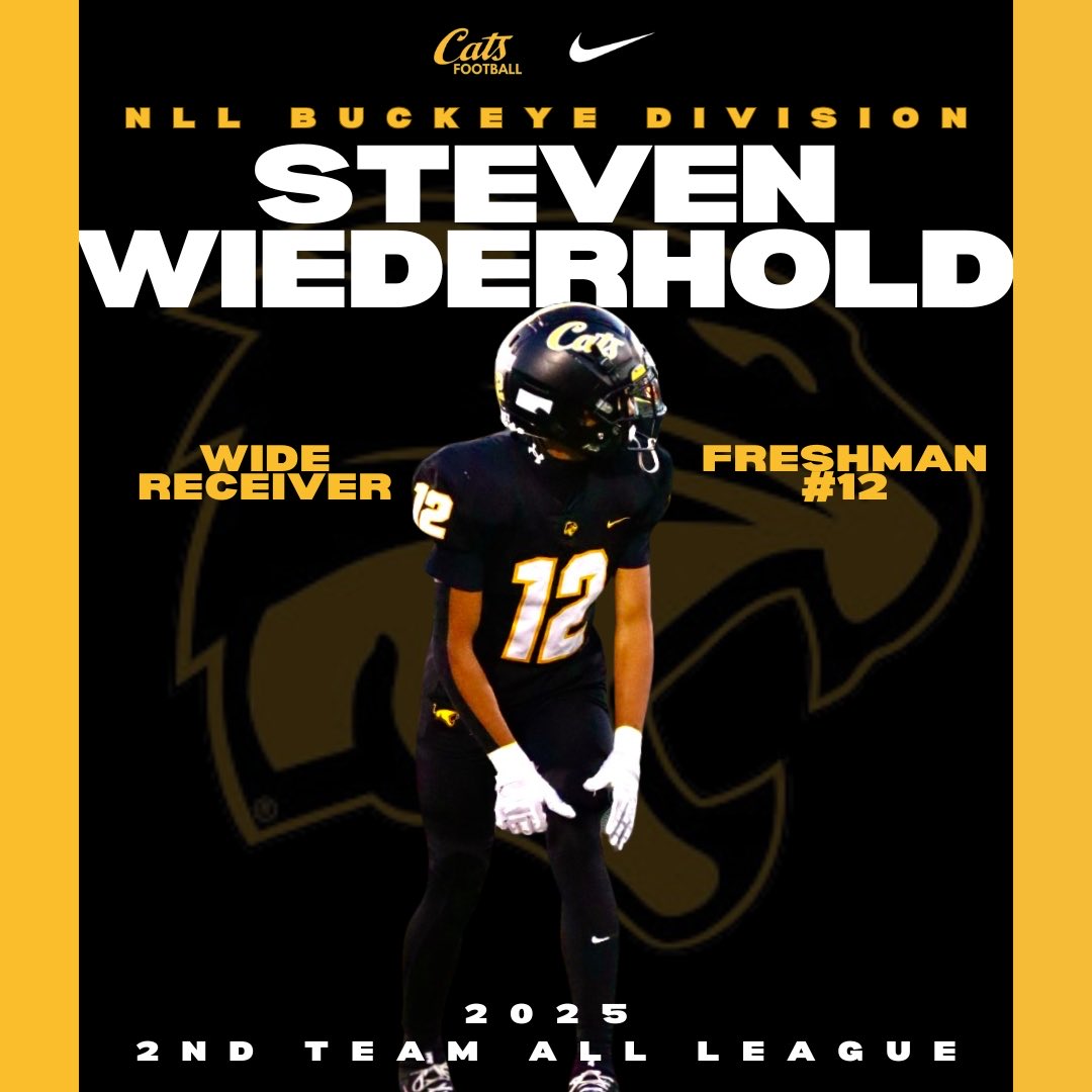 Congratulations to Freshman Steven Wiederhold on being named NLL 2nd Team All-League WR for the Buckeye Division #ATD