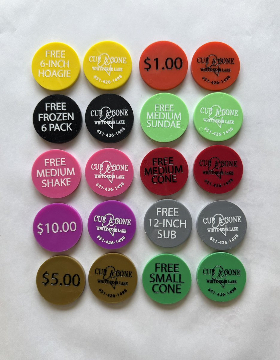 New Cup and Cone tokens have arrived just in time for the holidays! They make the sweetest stocking stuffers for the ice cream lovers in your life! 

Tokens are available for purchase at our walk-up windows, or you can order online for delivery or pickup through our website!