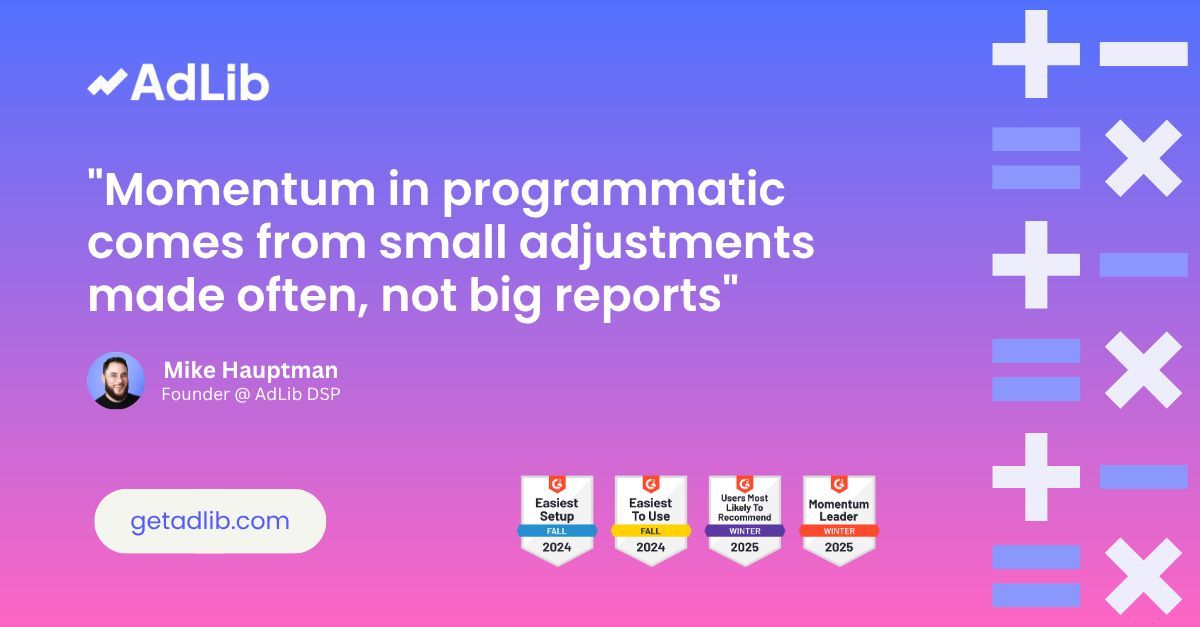 AdLibDSP's tweet image. Test. Learn. Improve.
AdLib keeps campaigns fast, focused &amp;amp; full of momentum 🔁 
getadlib.com