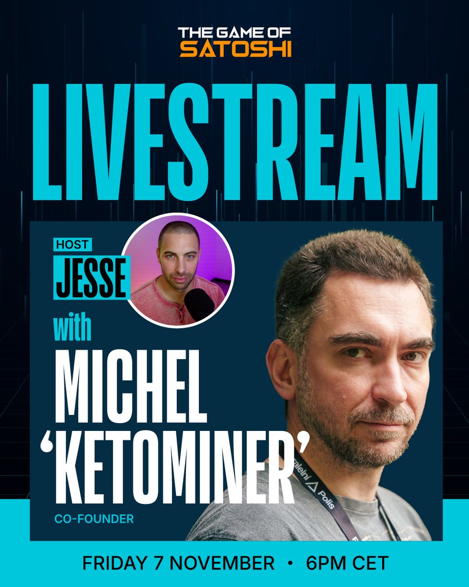 gameofsatoshi's tweet image. @ketominer — co-founder of @nodl_it — joins The Game of Satoshi LIVE

We’ll talk sovereignty, nodes, and why real Bitcoiners run their own rules 🕵️‍♂️

Because if you don’t run a node… who really rules your money?
#TheGameOfSatoshi #BitcoinOnly #BTC #BitcoinEducation