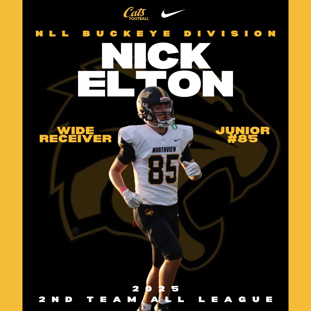 Congratulations to Junior Nick Elton on being named NLL 2nd Team All-League WR for the Buckeye Division #ATD