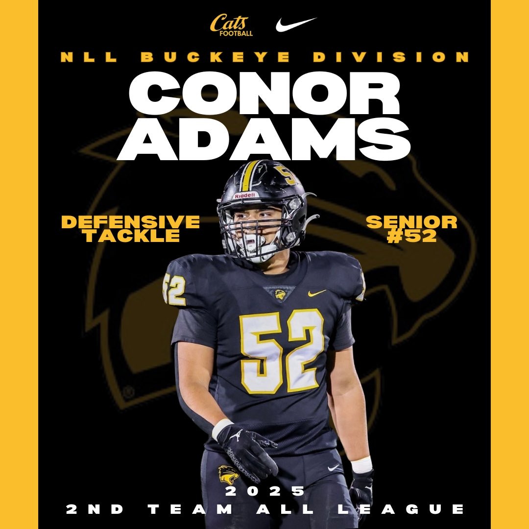 Congratulations to Senior Conor Adams on being named NLL 2nd Team All-League DT for the Buckeye Division #ATD