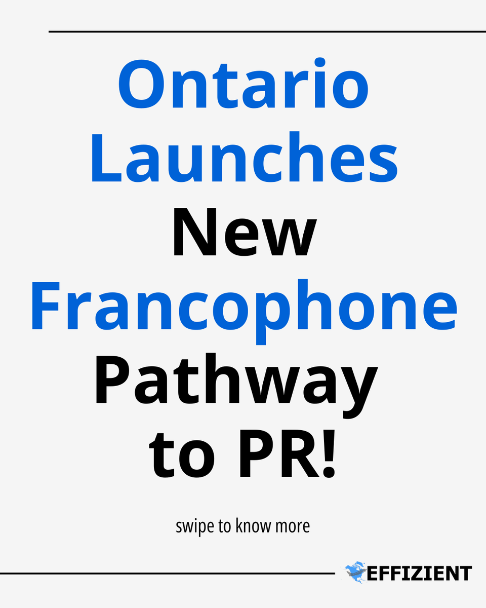 effizientcanada's tweet image. Ontario’s Superior East region has launched the Francophone Community Immigration Pilot (FCIP) - a new PR pathway for French-speaking skilled workers.

Swipe to know more

#CanadaPR #FCIP #OntarioImmigration #FrancophoneImmigration #CanadianImmigration