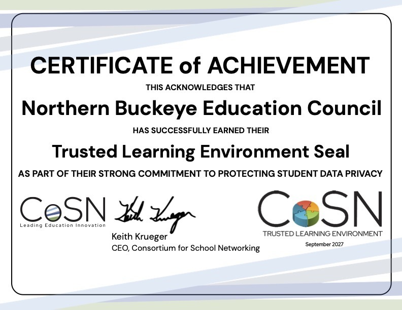 Northern Buckeye Education Council Becomes First Education Service Agency to Earn CoSN Trusted Learning Environment Seal nwoca.org/o/nwoca/articl…
