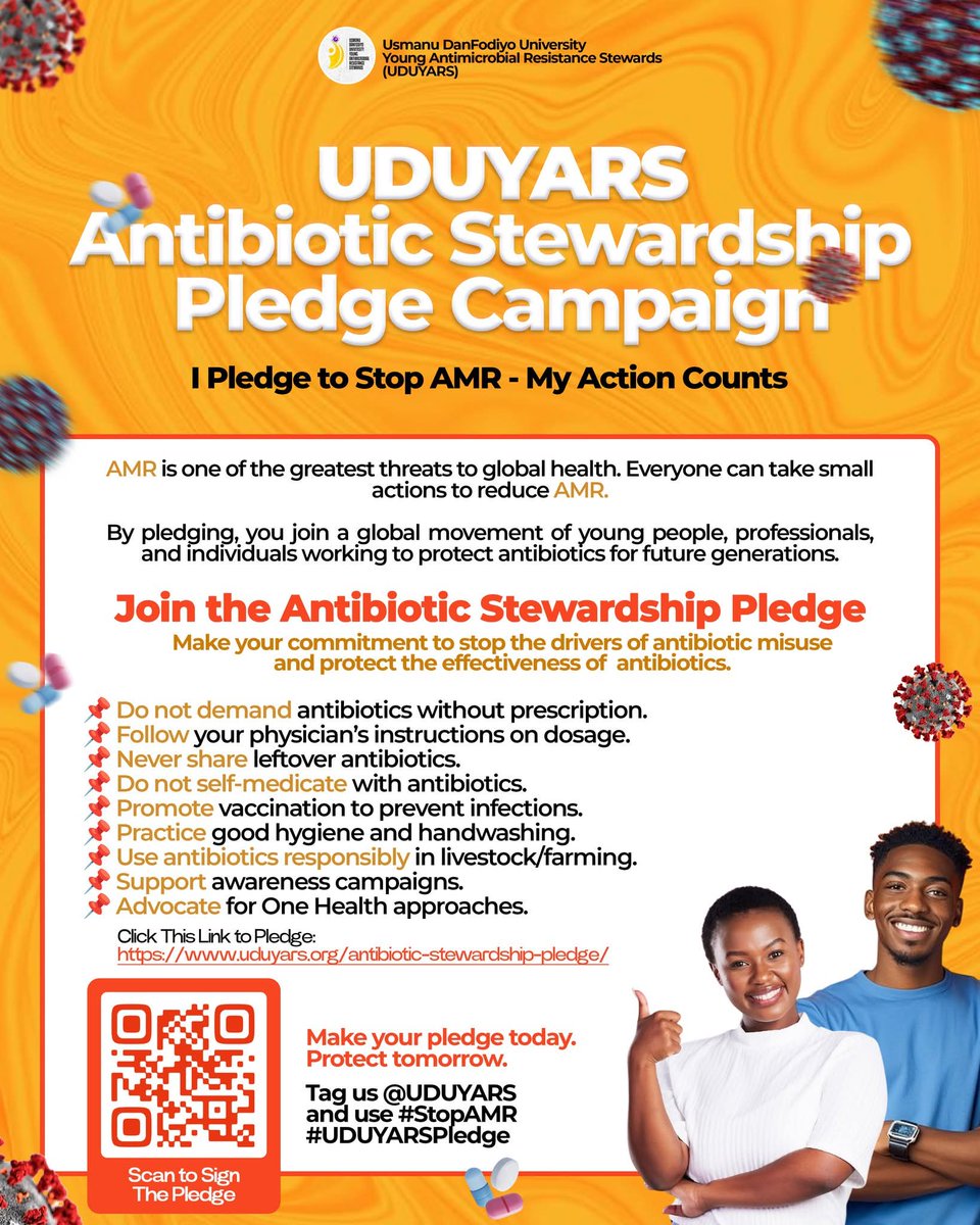 In preparation for the #WAAW2025, take the antibiotic Stewardship pledge today. 

Your action counts in preventing AMR

#StopAMR
#UDUYARSPledge