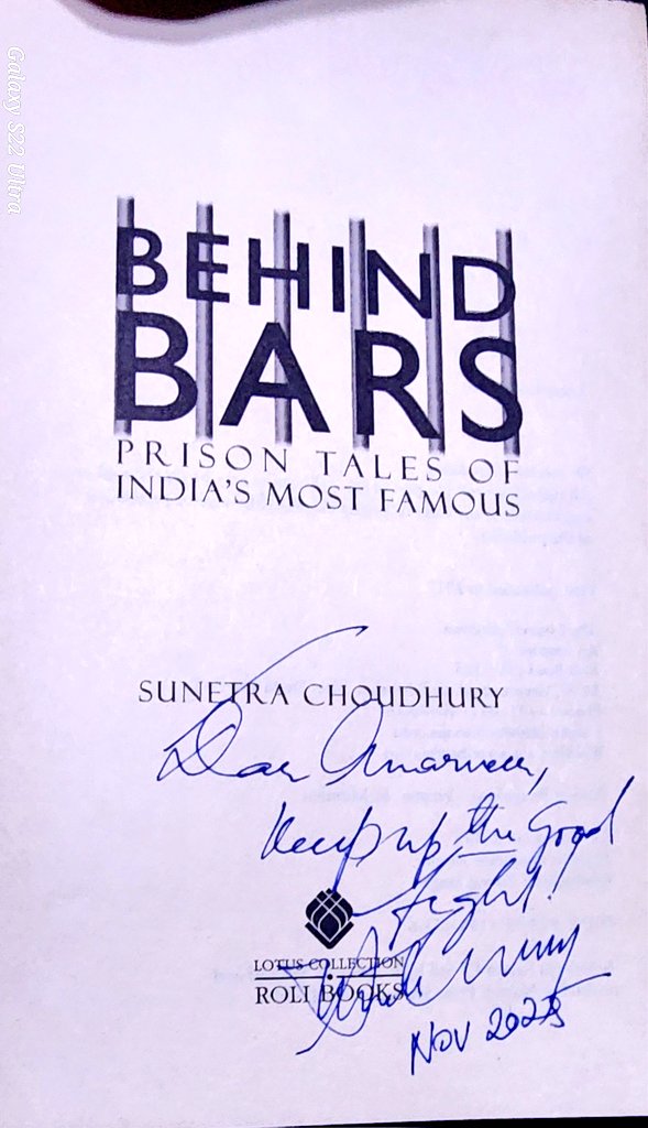 bhullar303's tweet photo. It was a pleasant meeting with the author @sunetrac of #BlackWarrant and #BehindtheBars at #DelhiHighCourt symposium

And she obliged with signature on both the books

@RoliBooks great publications https://t.co/uaYlQlmgG5