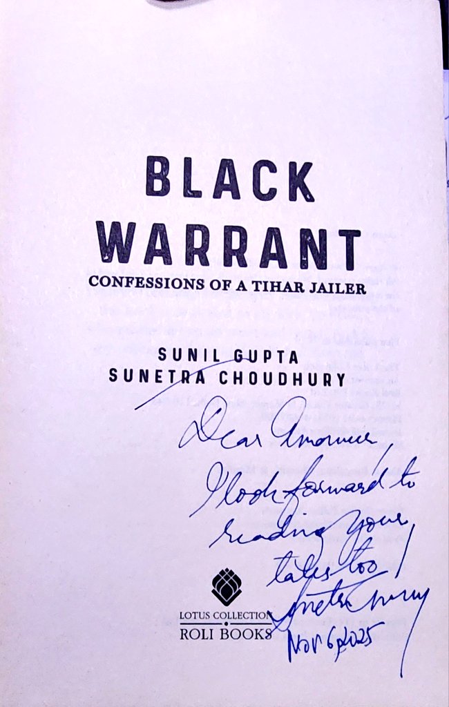 bhullar303's tweet photo. It was a pleasant meeting with the author @sunetrac of #BlackWarrant and #BehindtheBars at #DelhiHighCourt symposium

And she obliged with signature on both the books

@RoliBooks great publications https://t.co/uaYlQlmgG5
