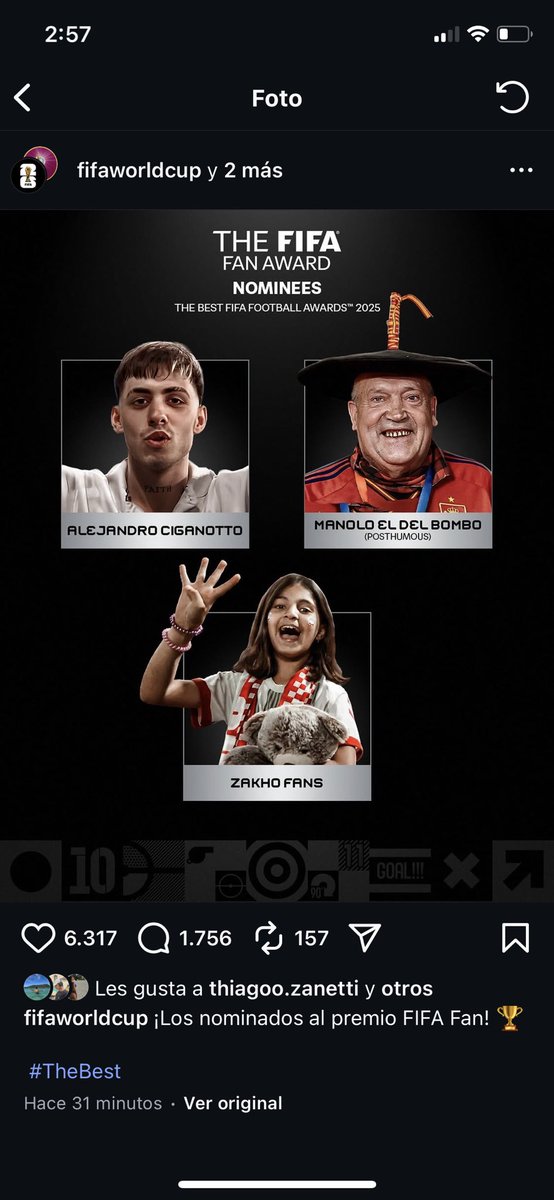 AlejoCiganotto's tweet photo. Ayúdenme comentando en el Instagram de la FIFA “alejo ciganotto” y ayúdenme a compartir esto, como si fuera una mini campaña para ganar el premio https://t.co/h0PDFiEwvc