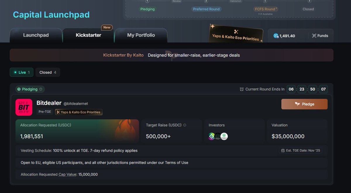 Bitdealer just pulled off something wild! The moment the Kaito launch  opened, it was filled up in under 10 seconds. The speed of the fill says  everything about the market confidence in @