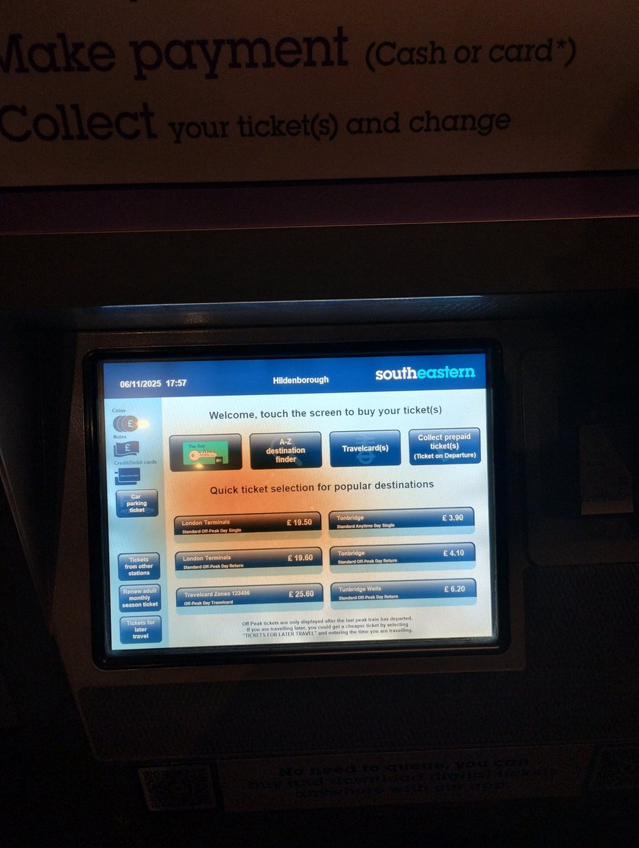 TonLinCommuters's tweet image. Hi @Se_Railway it looks like there&apos;s a burn on the ticket vending machine at Hildenborough. Can it be logged for repair? ^RM