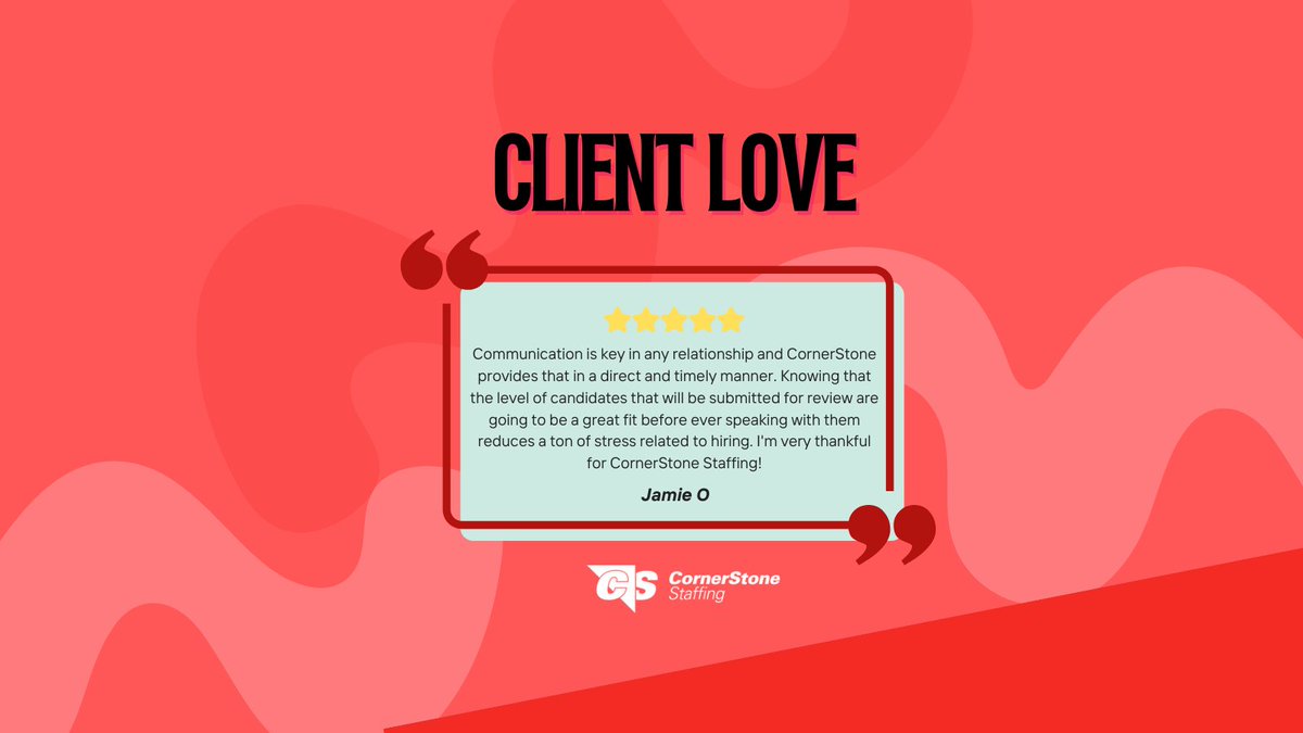 At CornerStone Staffing, communication and trust are at the heart of every client relationship. 🤝
We’re proud to deliver top-quality candidates who are the right fit — reducing stress and saving time for our partners.

#CornerStoneStaffing #HiringSuccess #RecruitingExcellence