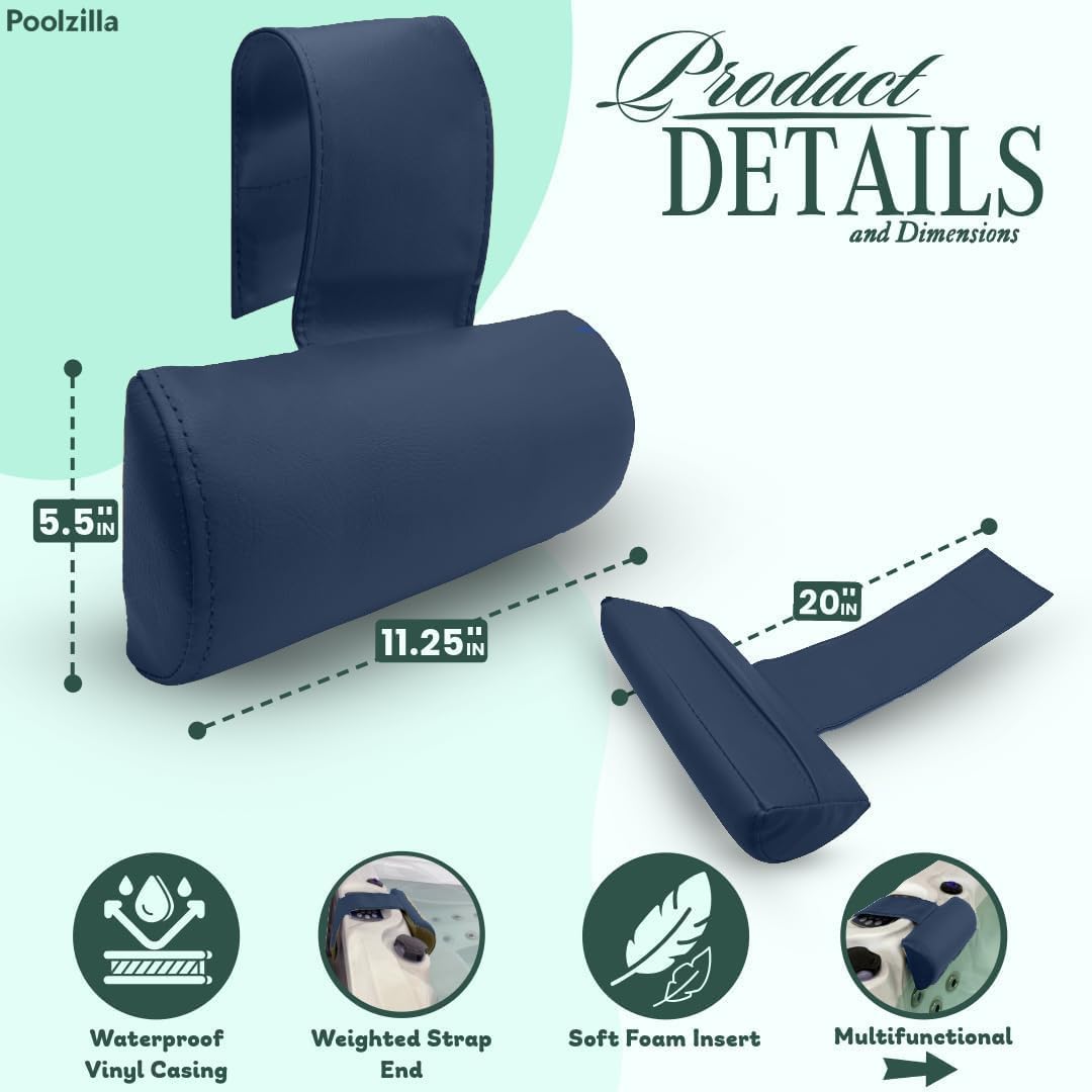 poolzilla_us's tweet image. ❄️ Winter is nearing.. but that just makes hot tub lounging even better. 🛁💆‍♀️

Take your soak to the next level ✨:
🛌 Ergonomic design supports your head, neck, and shoulders for pure relaxation.
⚖️ Weighted inner compartment keeps it perfectly in place.
⭐ 11'' x 20'' design…