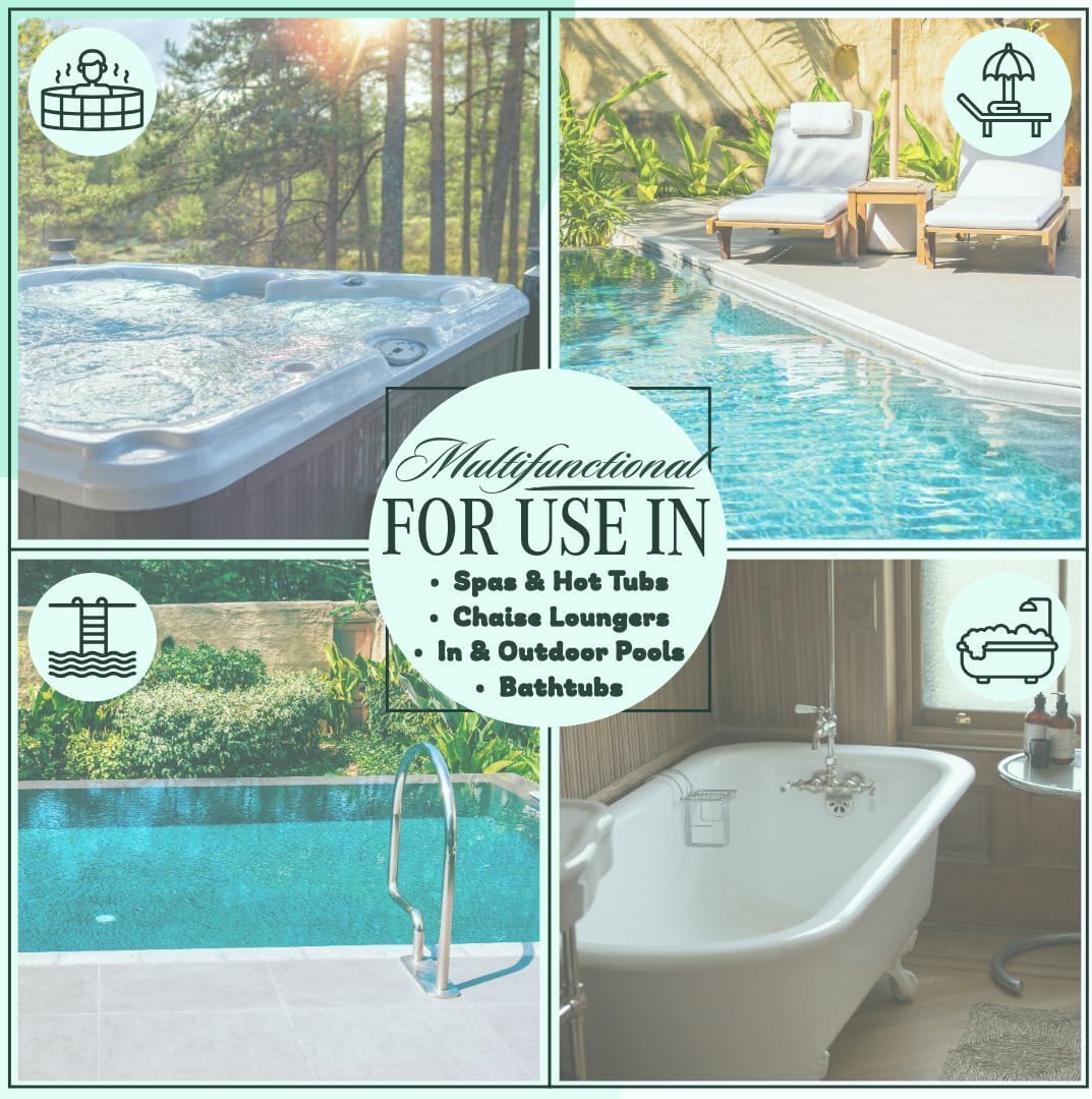 poolzilla_us's tweet image. ❄️ Winter is nearing.. but that just makes hot tub lounging even better. 🛁💆‍♀️

Take your soak to the next level ✨:
🛌 Ergonomic design supports your head, neck, and shoulders for pure relaxation.
⚖️ Weighted inner compartment keeps it perfectly in place.
⭐ 11'' x 20'' design…