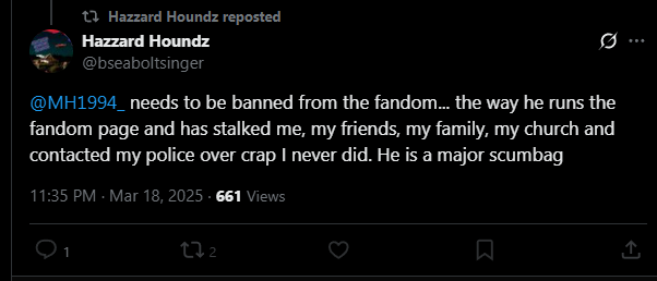 GregConwy's tweet photo. (THREAD)

GeneralLeeStudios/HazzardHoundz/Seabolt has been nothing but an absolute parasite in the Thomas community, especially on the Thomas wikia.

He is extrememly super straight christian, homophobic, rude, arrogant and just all around a complete and total psychopath. https://t.co/NIByrUMiOv