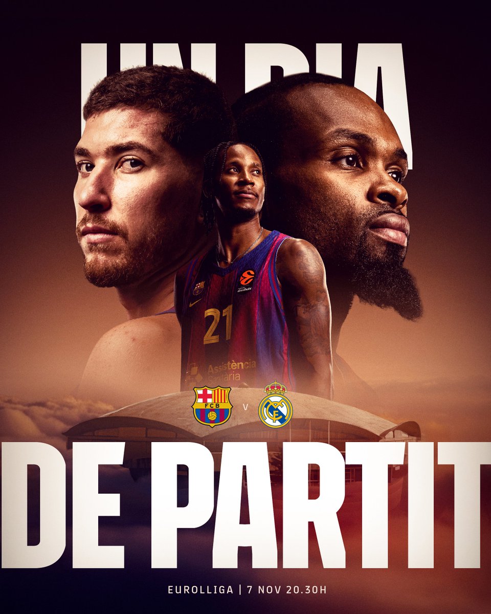 🏀 𝐆𝐀𝐌𝐄 𝐃𝐀𝐘!
🔥 <a href="/RMBaloncesto/">Real Madrid Basket</a> 
📆 20.30h
📍 Palau Blaugrana
🏆 Round 9
📺 M+ Deportes
🔵🔴 #ForçaBarça