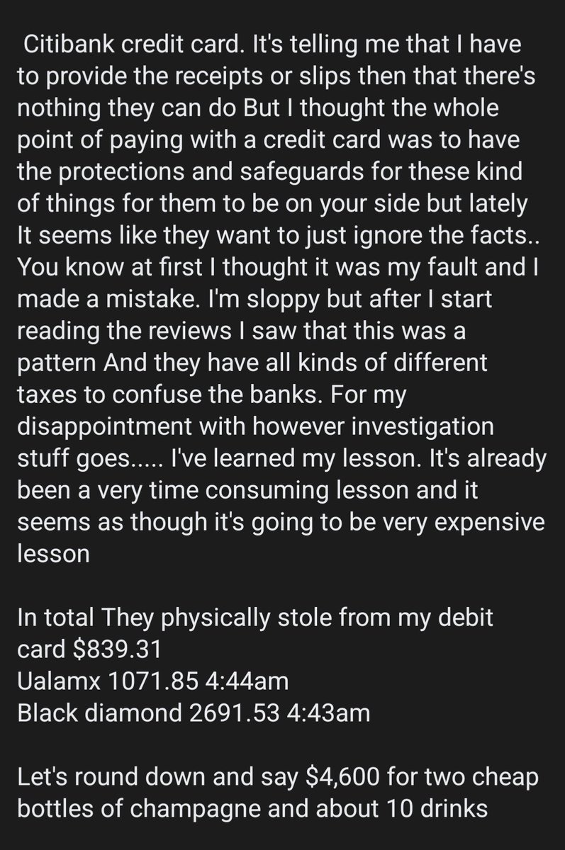 EmanHowells's tweet photo. @Citibank credit card division used to be good, but now they don't want to protect clients https://t.co/z4R24HTnlw