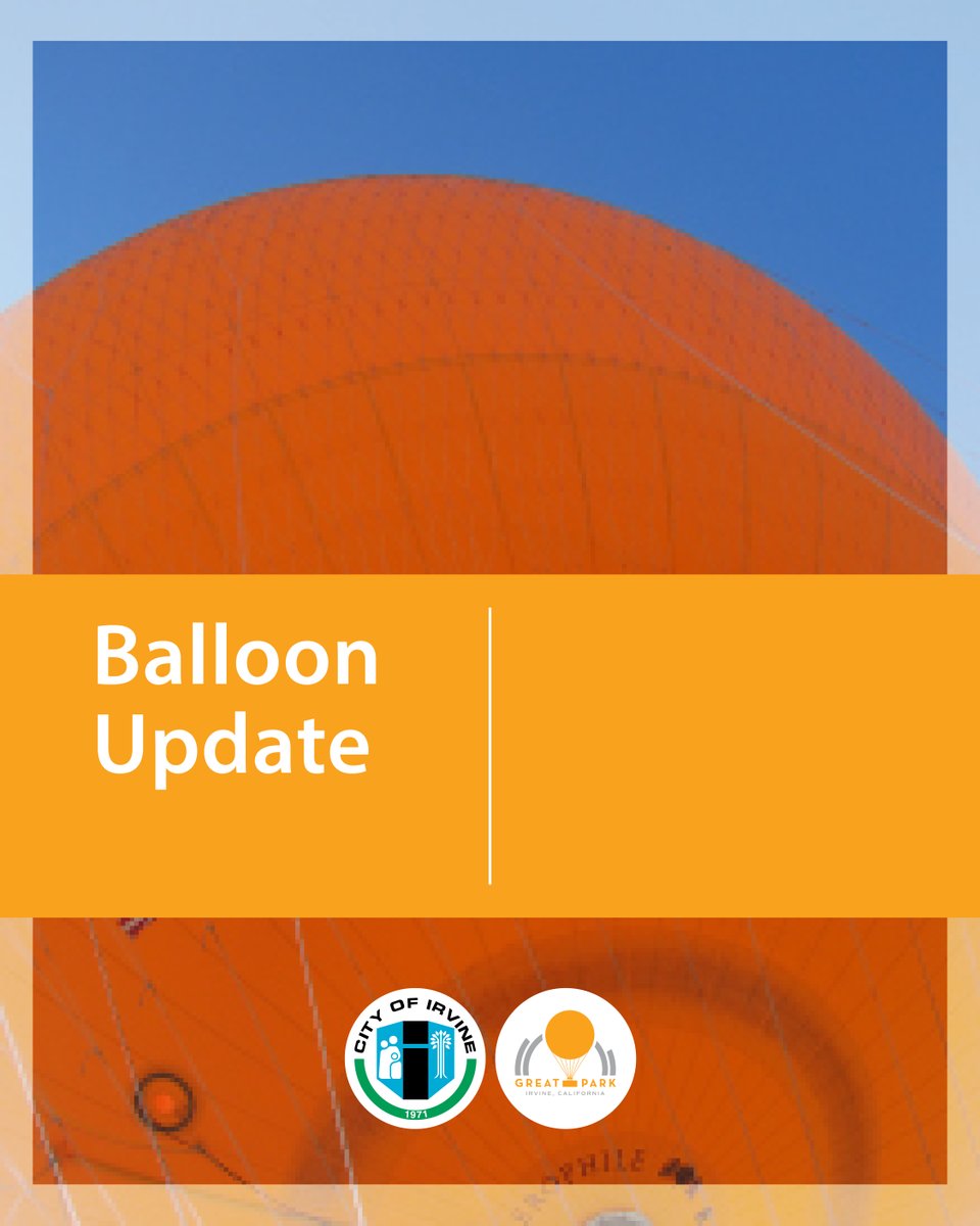 🎈 The balloon is grounded for this morning's session. We're aiming to be back in the air for the afternoon! 

#YourGreatPark #WeAreIrvine