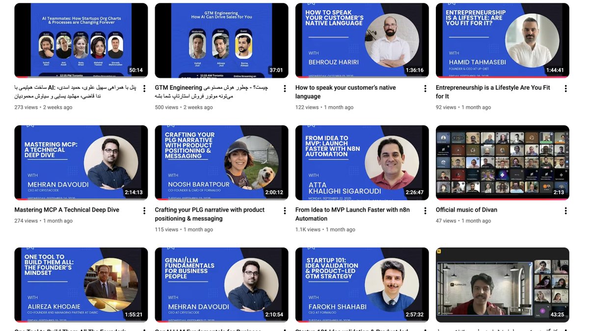 FarokhNotes's tweet image. همه ورکشاپ‌های هکاتان دیوان رو می‌تونین اینجا بهش دسترسی داشته باشین:

۱. کارگاه مفاهیم اولیه GenAI و LLMها:
youtube.com/watch?v=Hv9wzo… 
@mehrandvd 
۲. آموزش کار کردن با @n8n_io و ساخت اجنت باهاش:
youtube.com/watch?v=hi8T0b…
@atakhalighi 

۳. آشنایی با مدل کسب و کار و بیزینس مدل به کمک…