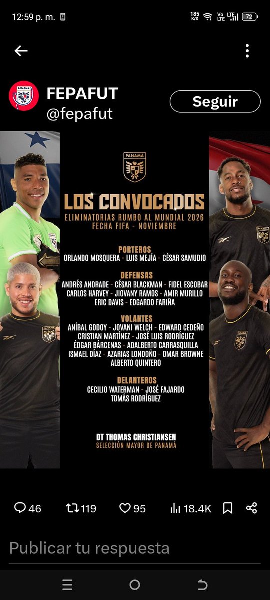 Convocados Selección panameña de fútbol  clasificación al mundial.
Lo único que espero es que Christiansen este bien asesorado y su ego no lo lleve al fracaso. 

Preguntar y escuchar no es pecado..tiene algunos directivos con experiencia a periodistas y técnicos para escucharlos