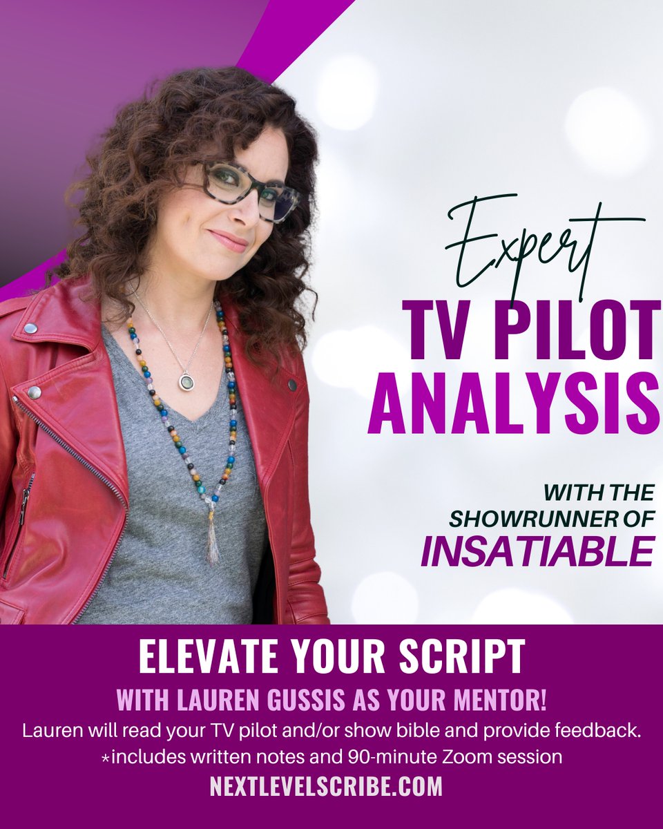 If your pilot hasn't gained any momentum, maybe it’s time for expert help!

As the creator/showrunner of the Netflix show “Insatiable” and Emmy-nominated writer-producer of the original “Dexter", Lauren Gussis knows what makes a TV show unforgettable. 👉 NextLevelScribe.com