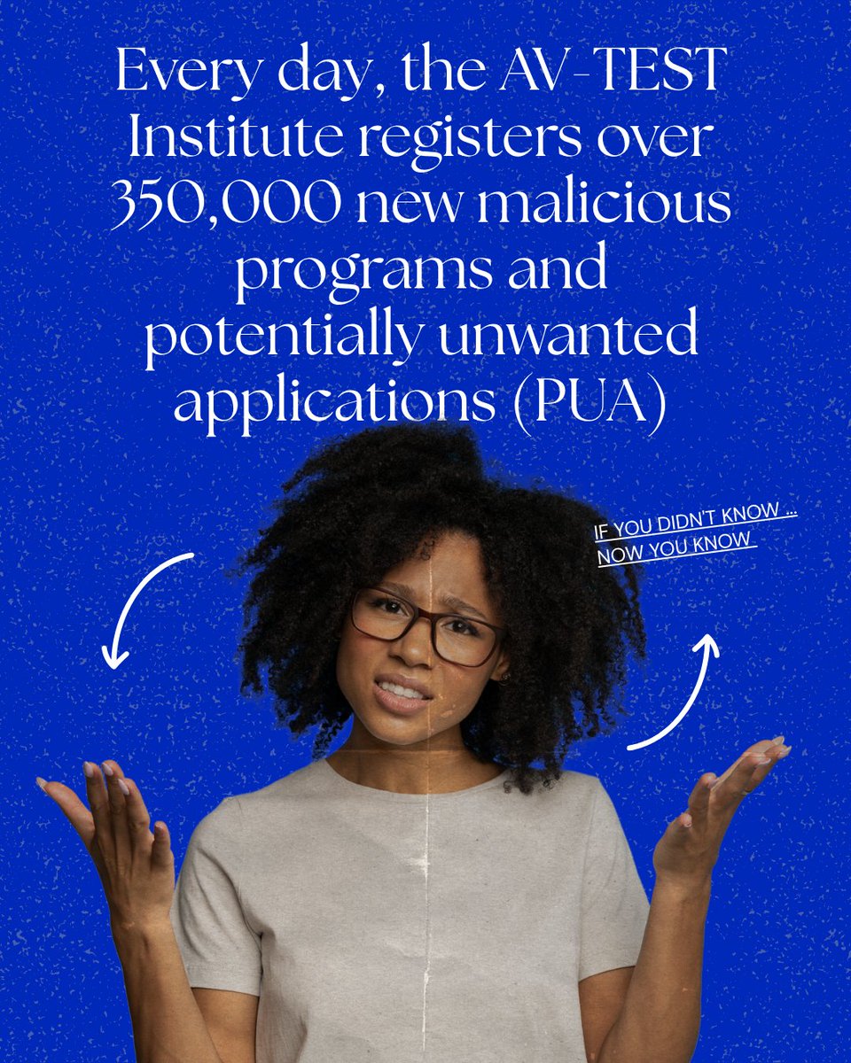 Every single day, over 350,000 new malicious programs are detected.
That’s 350,000 new reasons to stay alert, update your software, and think before you click.
Cyber threats never sleep  but with the right habits, you can stay one step ahead.

#CyberSecurityAwareness