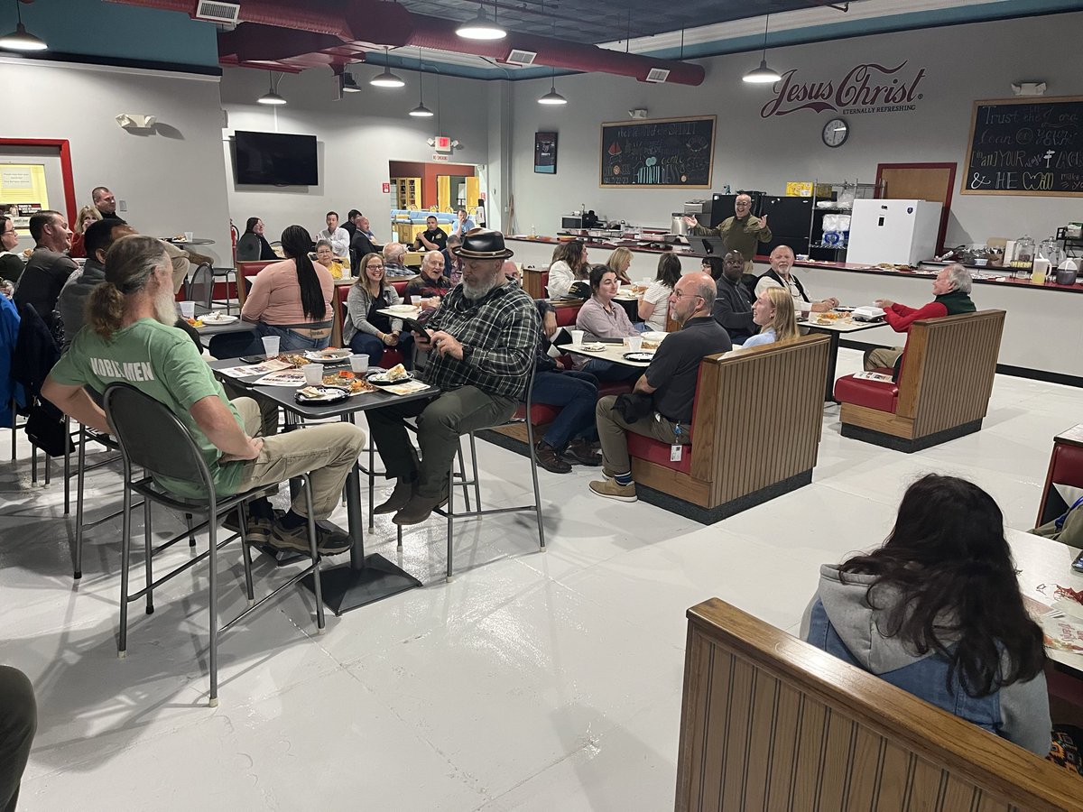 str8st's tweet image. Thank you Mission BBQ for the amazing meal today as we celebrated our 16th anniversary of the Community Prayer Lunch. So thankful for Pastor Darren Potter, founder of Shield Chap, for sharing the devotional today.