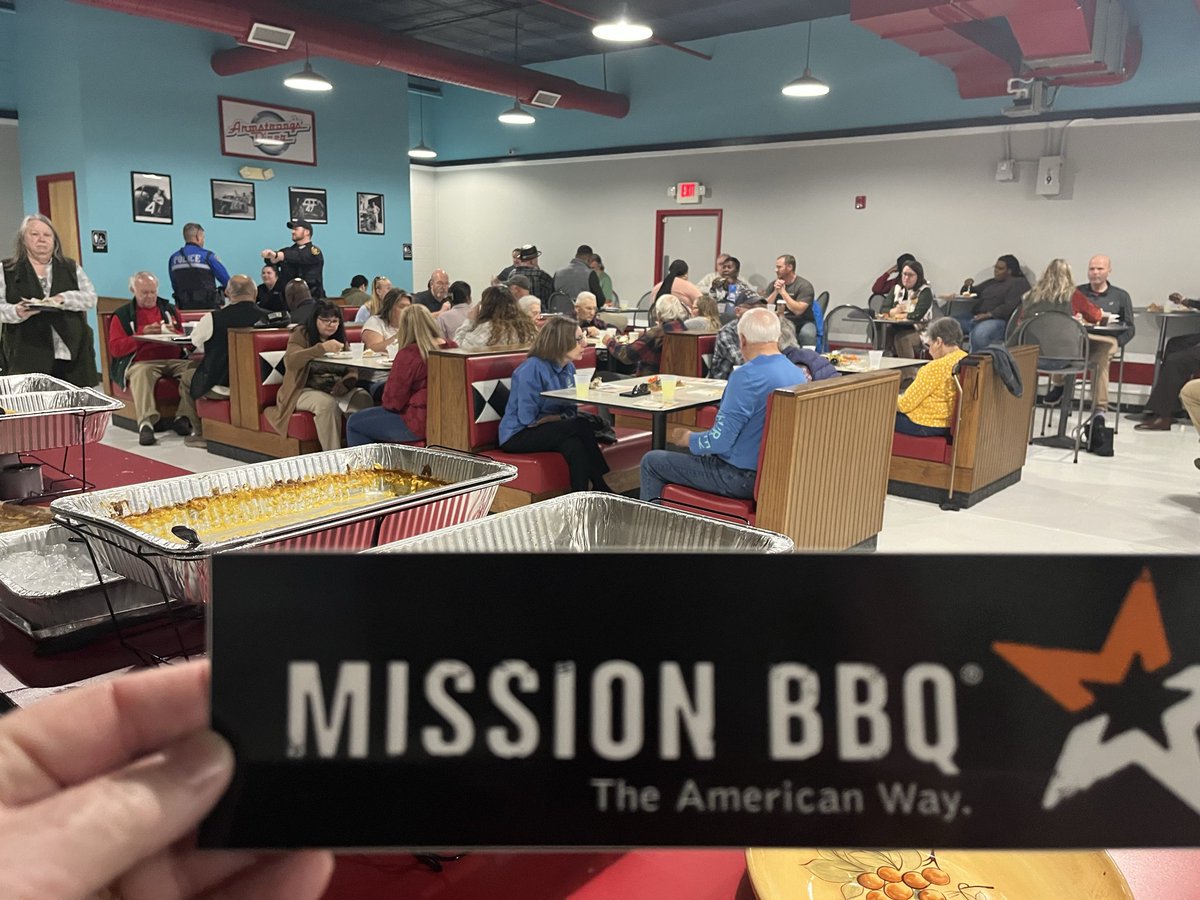 str8st's tweet image. Thank you Mission BBQ for the amazing meal today as we celebrated our 16th anniversary of the Community Prayer Lunch. So thankful for Pastor Darren Potter, founder of Shield Chap, for sharing the devotional today.