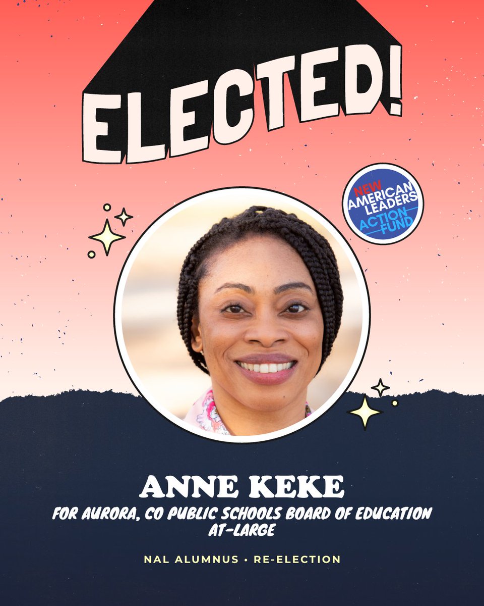 Congratulations to Anne Keke on winning her re-election for Aurora Public Schools Board of Education, At-Large! 🎉 With a successful first term having increased graduation rates, we can’t wait to see what she’ll accomplish this next term!