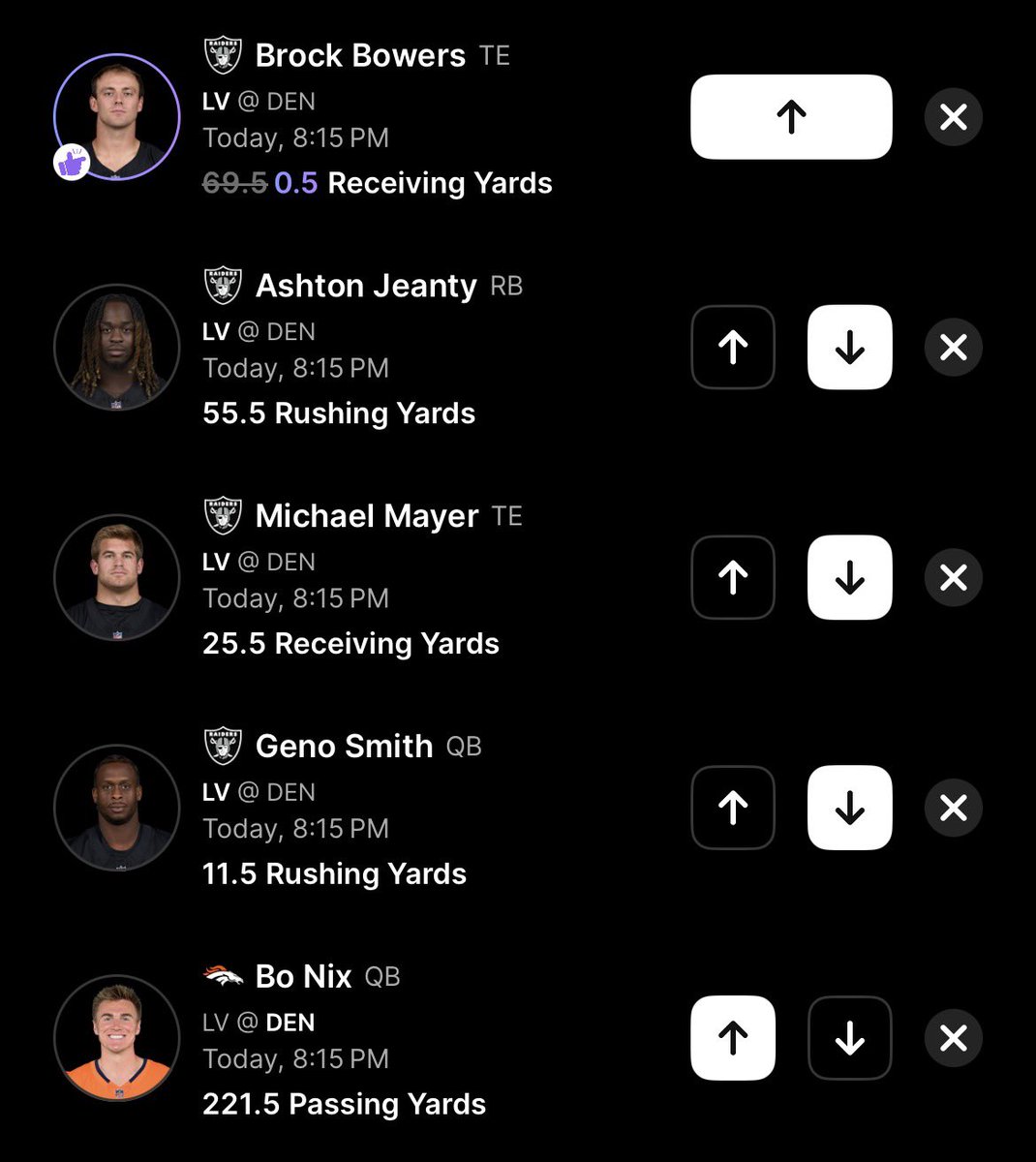 how does my Monday Night Football Parlay look