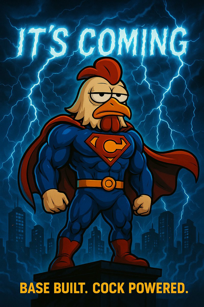 🐔It’s coming.

🟦 Base built. 

👀 $Cock powered.

The biggest $Cock on Base is about to spread its wings.

#CryptoMarket #base🟦