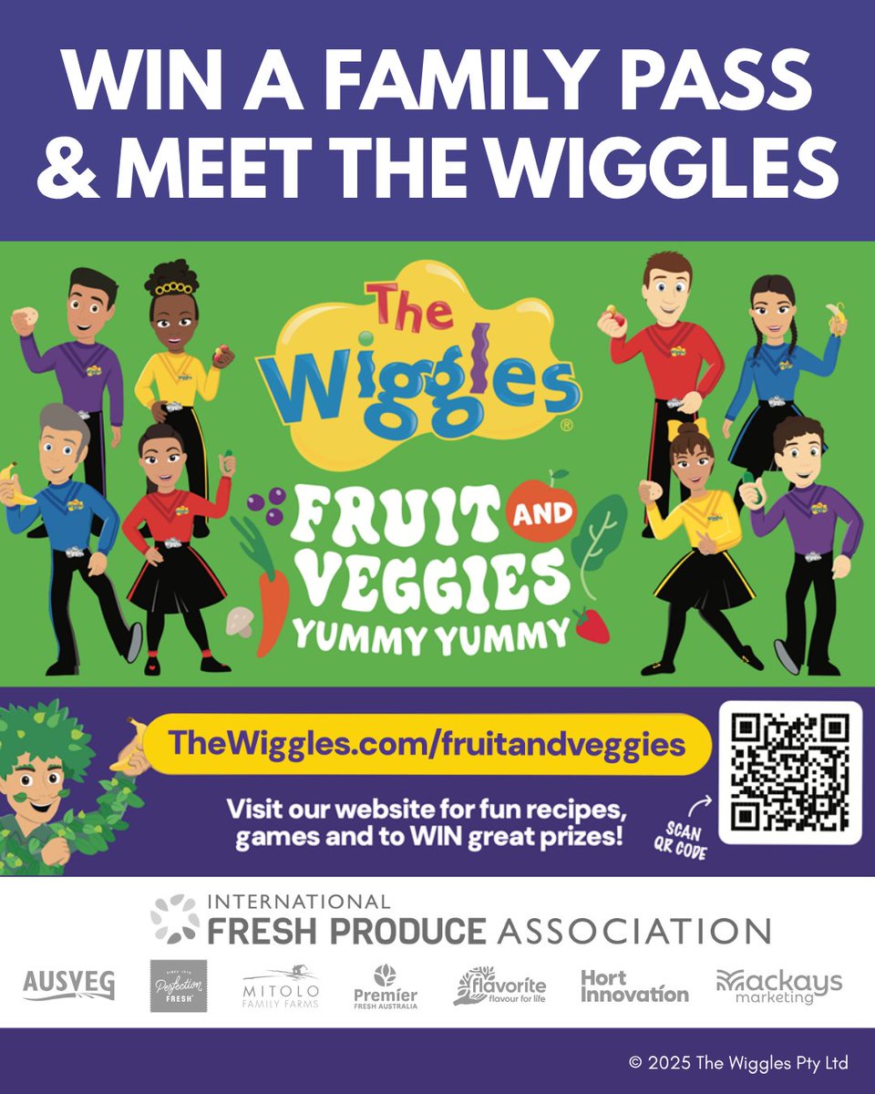 🎉 Buy fresh fruit and veggies to WIN family tickets to see The Wiggles LIVE in concert — plus an exclusive Meet &amp; Greet!  thewiggles.com/fruitandveggie…