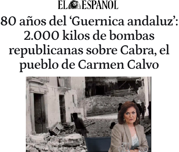 #TalDiaComoHoy se produjo el bombardeo de Cabra, tan mortal como Guernica, pero silenciado.

Republicanos bombardearon a civiles a sabiendas: el mercado lleno de amas de casa y el barrio obrero.

Cientos de muertos y heridos. Ni uno era militar.

Esto también es Memoria Histórica