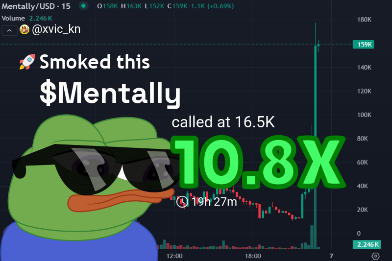 xvic_kn's tweet image. Called $Mentally at $16.5k — just vibe checked the charts early 😎  
Now it’s at $177.5k!  
10.8X in the bag 🔥  

Feels good to ride the wave with you all 🌊💥

👉 #Mentally called at: t.me/DegenPumpfunSi…
📈 Chart: gmgn.ai/sol/token/yV7x…

$Mentally