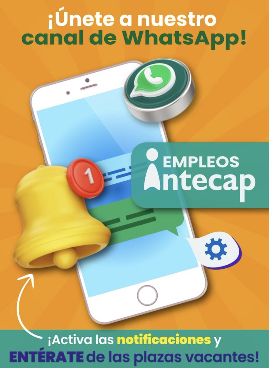 Comparte o refiere 📢 a tus contactos para que conozcan las oportunidades de empleo, recuerda que ✨ Intecap Te cambia la vida ✨ whatsapp.com/channel/0029Va…