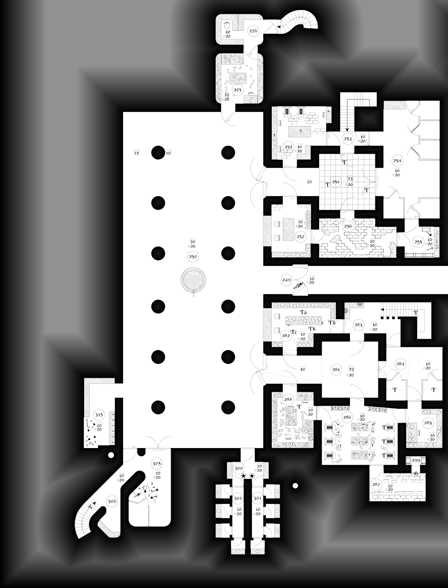 ZathrasAdventur's tweet image. #dungeon25 #Day315 Stone benches run along both walls. Hooks are driven into the wall above one bench, and hold a broken lantern. The benches lead up to a scattering of pick and shovel heads. Dust rises into the cold air from the rarely disturbed floor. zathras.wikidot.com/dailydungeon