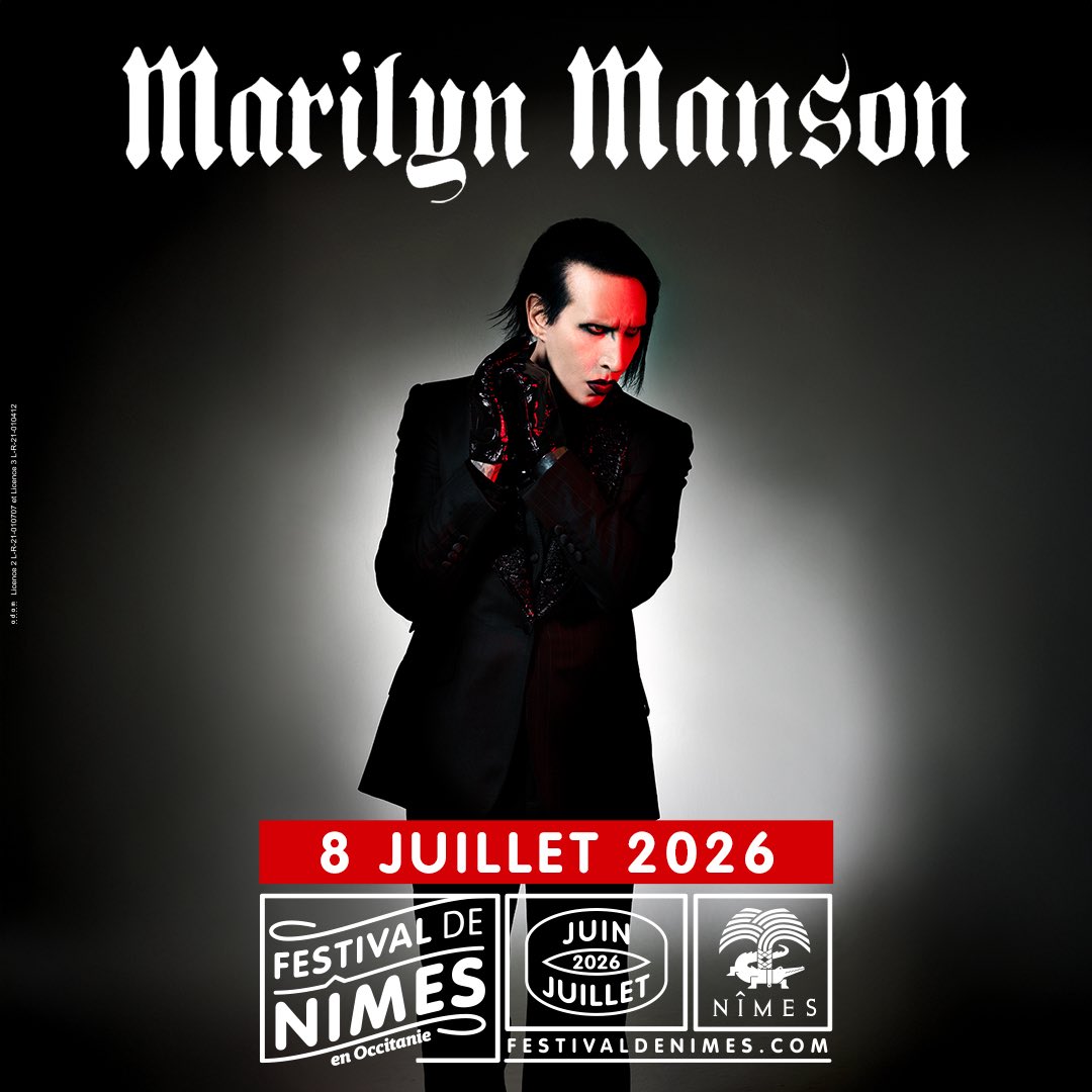 Marilyn Manson will be performing at  @FestivaldeNimes in France on Wednesday, July 8, 2026.
Passes on sale Monday, November 10 at 10:00am CET

📸: <a href="/mrperou/">perou 🇺🇦</a>