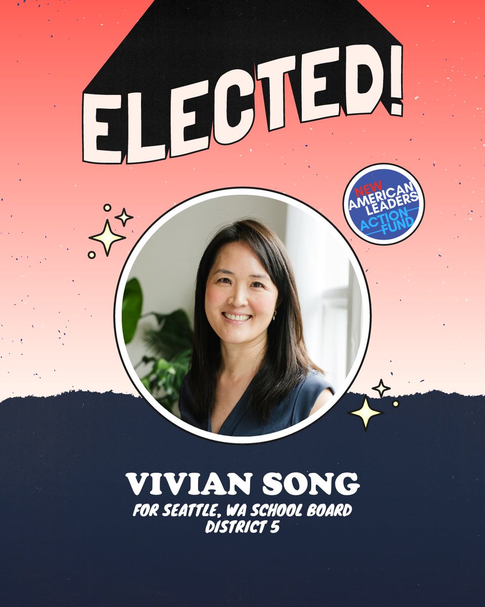 Congratulations to Vivian Song on winning her election to Seattle School Board, District 5! 🎉 She will be the first Asian American to represent District 5.