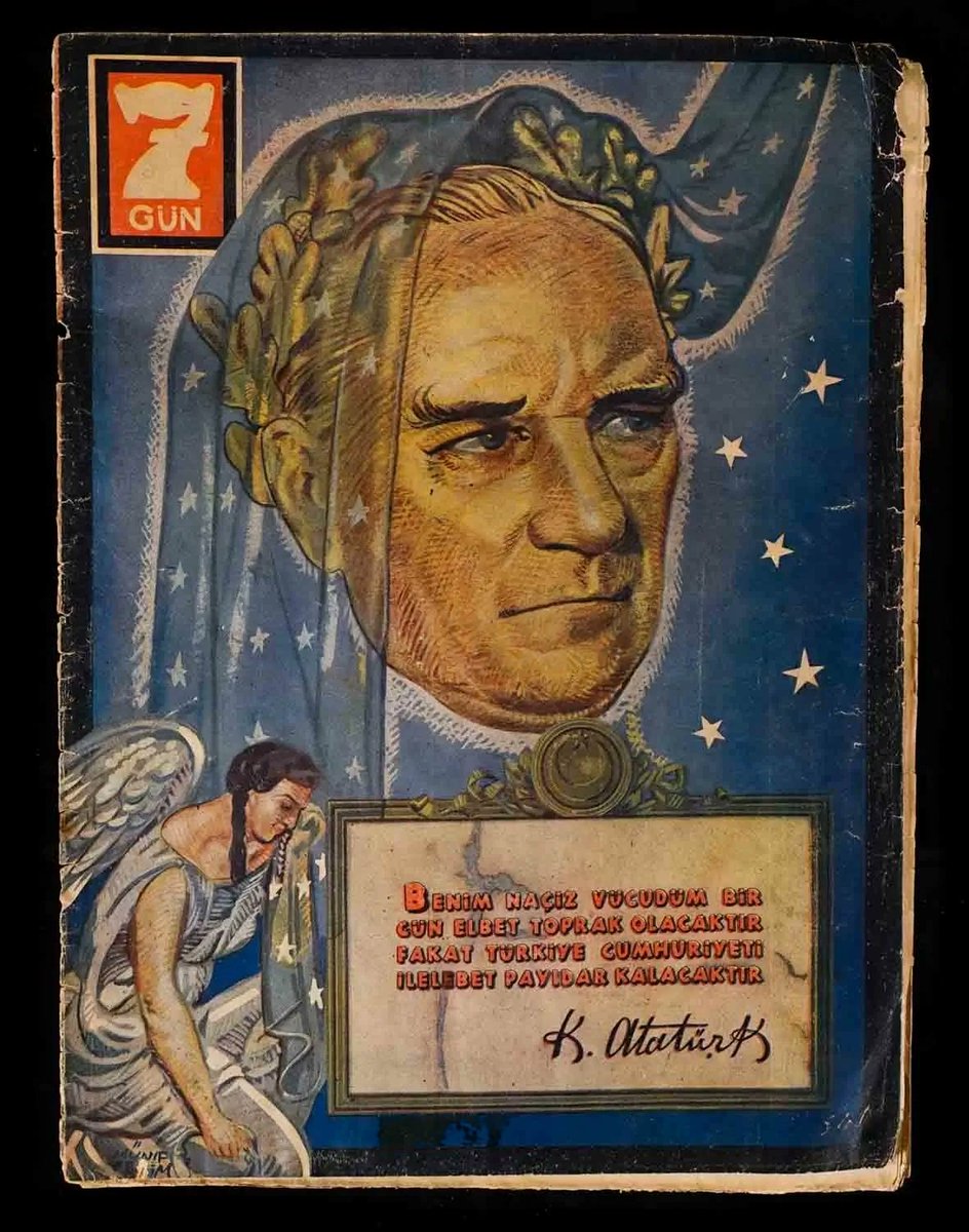 kronikkdokuman's tweet image. 7 Kasım 1939 Tarihli Yedigün dergisi. 📔 

"Benim naçiz vücudum elbet bir gün toprak olacaktır, fakat Türkiye Cumhuriyeti ilelebet payidar kalacaktır."

K. Atatürk
