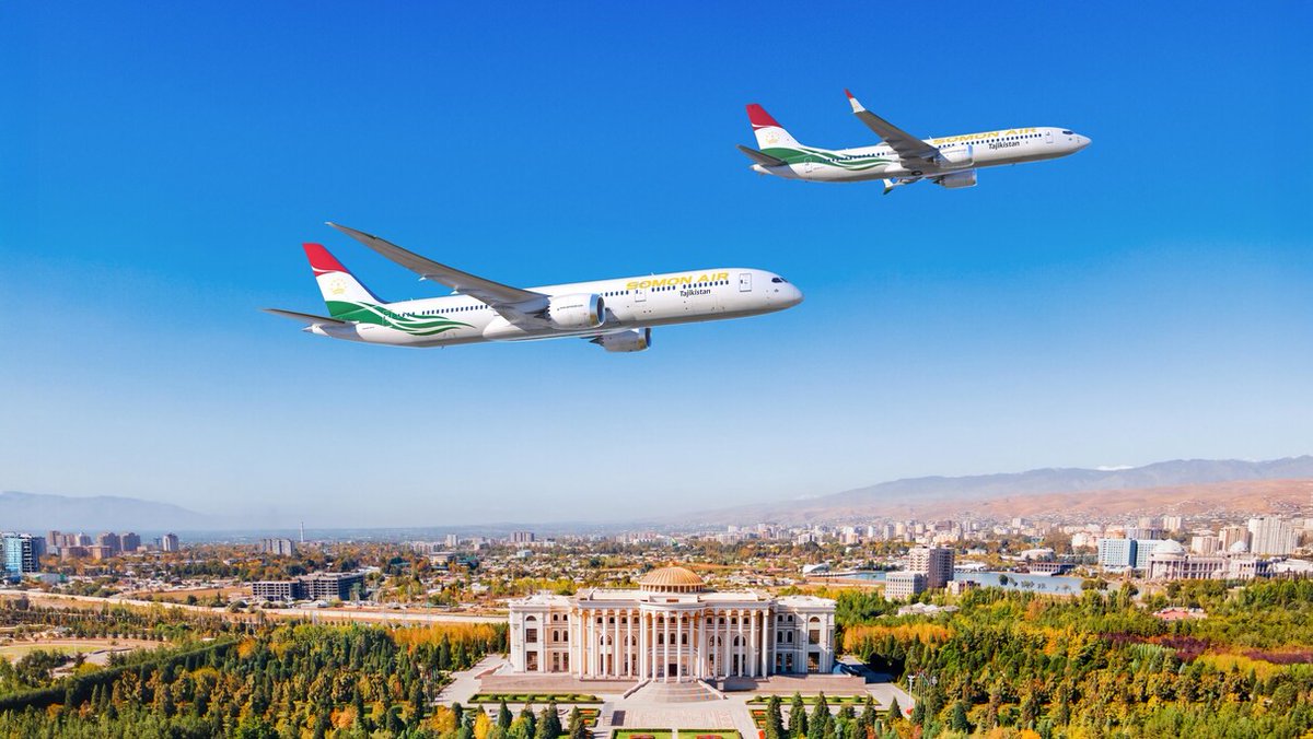 AvSourceNews's tweet image. Tajikistan national carrier Somon Air has placed an order with Boeing for up to four 787-9 Dreamliners and up to 10 737 MAX 8 narrowbody aircraft.

aviationsourcenews.com/somon-air-plac…

#SomonAir #Boeing787 #Boeing737 #avgeek