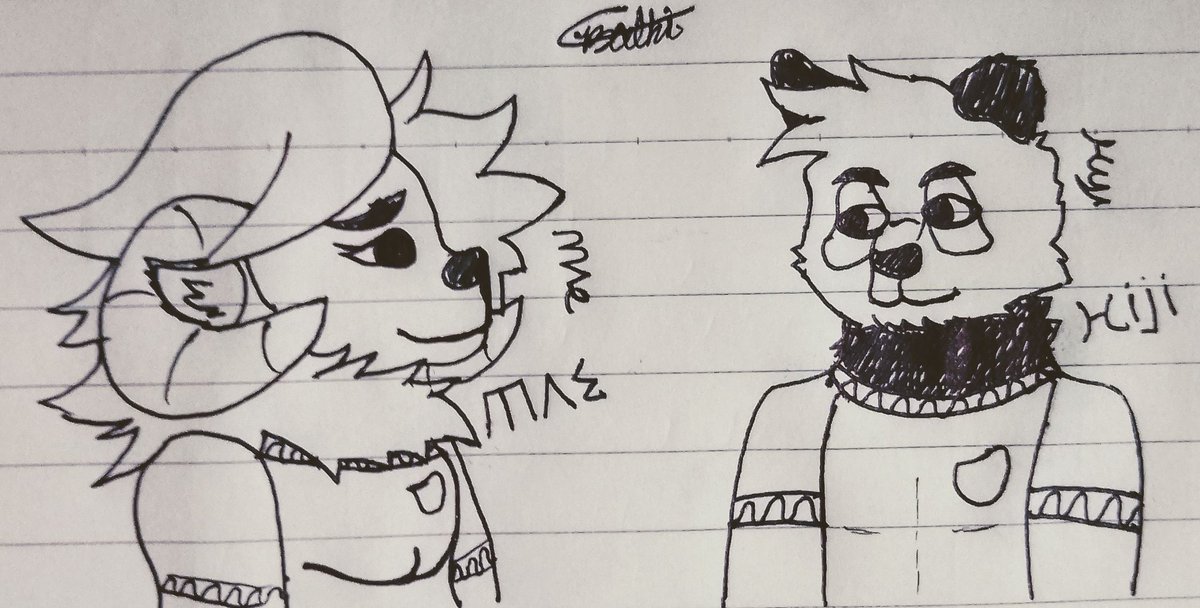 A sketch art for <a href="/hijackerdraws/">Hiji</a> and <a href="/MaeBeASheep/">💕Collie🐑</a>.