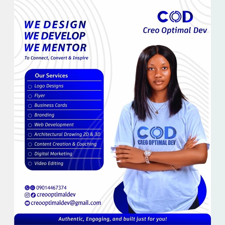 codewithjoyce's tweet image. Hello, my name is Joyce, a Web Dev and Designer who creates functional websites with clean layouts, beautiful designs, and standout logos.
I also guide beginners in tech, helping them navigate the field and reach their goals.

You can explore here!!!
TikTok.com/@codewithjoyce
#dev