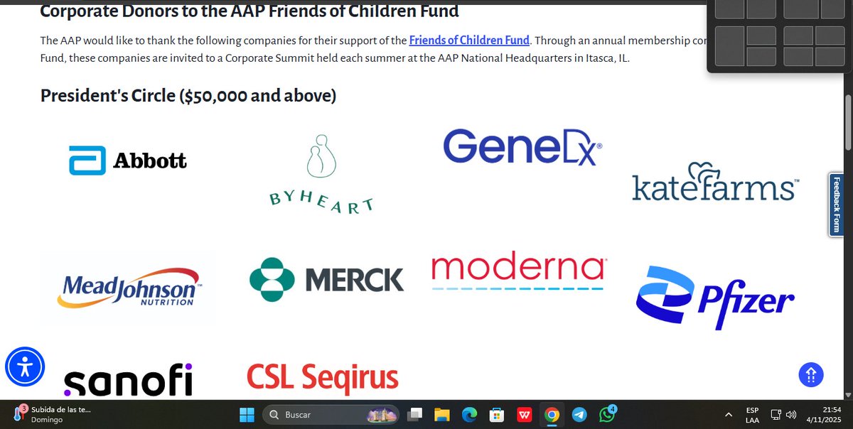Sponsors of the American Academy of Pediatrics. That's why they want to inject every child. 
That's why they don't want children to be healthy.

Allopathic medicine is organized crime.