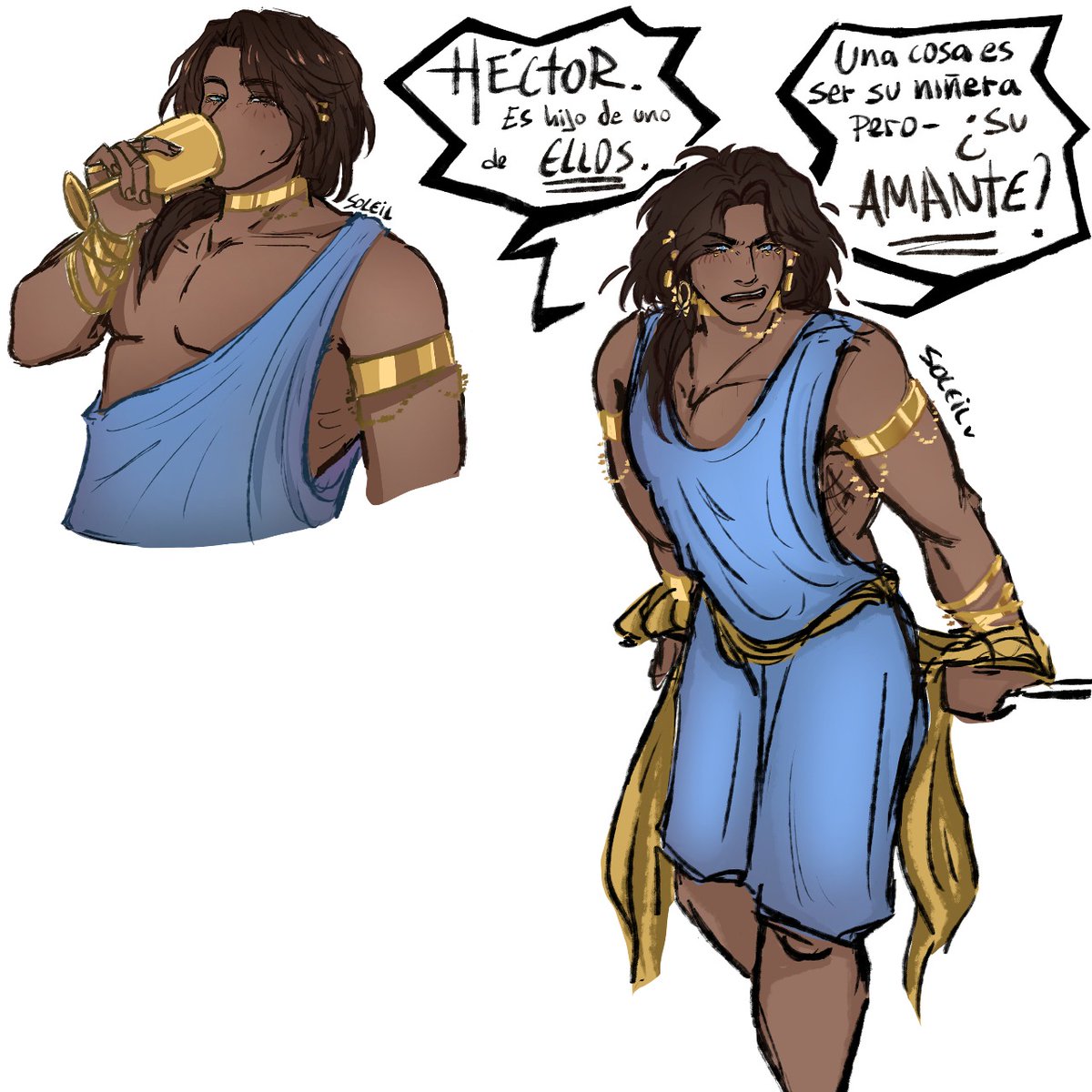 iiSoleil_'s tweet image. Cause&apos; my Paris is jealous of the Héctor and Pisistrato&apos;s relationship. (Roleplay)

&quot;Héctor, He&apos;s the son of THEY&quot; &quot;Be his baby sister is a thing, but- his LOVER?&quot;

#Paris #EPIC #EpicTheMusical #troy #Odyssey #illium #fanart #art