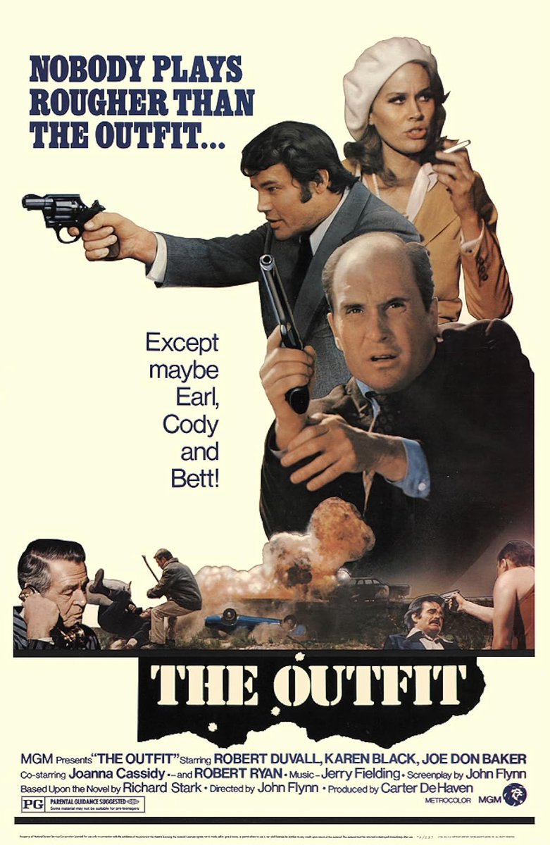 THE OUTFIT is a movie that imo doesn’t get near enough love. Robert Duvall makes for a great Parker(renamed Macklin here) and teamed with Joe Don Baker make for a hell of a team. John Flynn doesn’t fuck around
