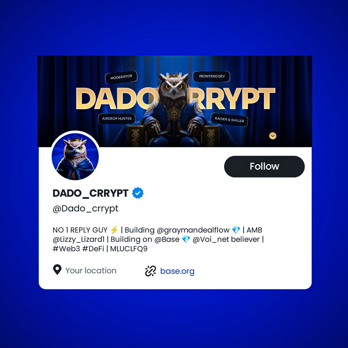 JangukSeoul's tweet image. Took a step back to handle life’s priorities
School. Growth. Discipline.
Now I’m free from that phase and fully recharged 💎🦉
Back to doing what I love 
Web3, networking, scaling OTC deals, and the grind 🚨⛏️

Banner &amp;amp; PFP by @IniOluwa_Web3 clean work, real vibe 🎨🔥
GM CT 🙌