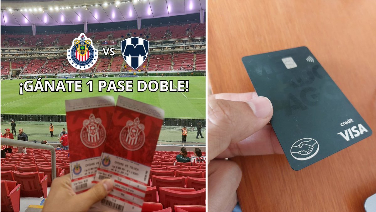 VillasenorC_'s tweet photo. 🚨BOLETOS ROJIBLANCOS🚨

¡GÁNATE UN PASE DOBLE PARA EL @CHIVAS VS Monterrey🎟️🎟️
 
1️⃣ Sigue a @MercadoPagoMex y a mí
2️⃣ Dale 🔁 y ❤️ a este post
3️⃣ Comenta una foto de tu tarjeta de Mercado Pago (Crédito o Débito)
4️⃣ Arroba a un amig@ 🙌🏻

¡SE RIFARÁN 8 PASES DOBLES!🍀 https://t.co/BdNRxb5GAI