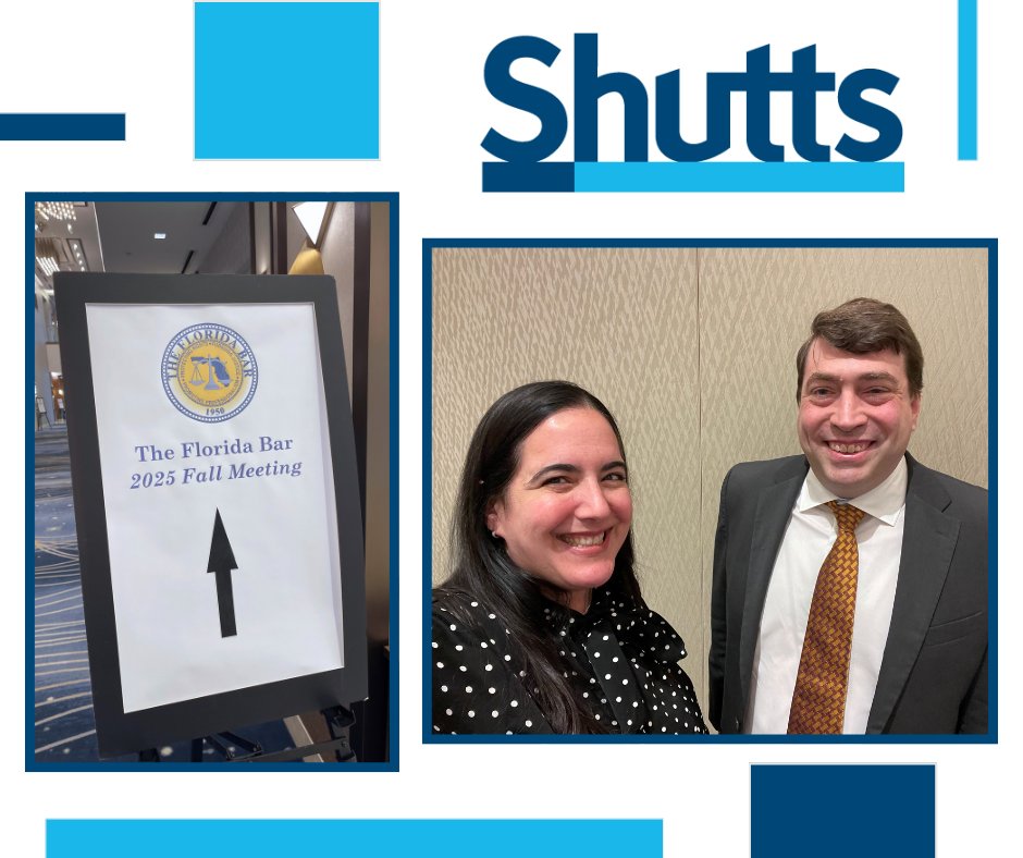 On October 30, 2025, #Shutts #Miami partner Victoria Mendez and #Tampa partner Garrett Tozier attended The Florida Bar CLE Committee’s Fall Meeting. The CLE Committee meeting was held during The Florida Bar 2025 Fall Meeting at the JW Marriott Bonnet Creek Resort in Orlando, Fla.